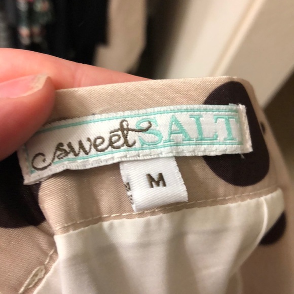 Cream and Brown Polka Dot Pencil Skirt - Picture 3 of 3